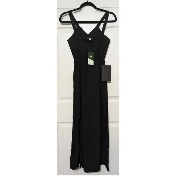 Tuckernuck Black Gillian Sleeveless Smocked Resort Summer Vacation Maxi Dress XS - Picture 9 of 15